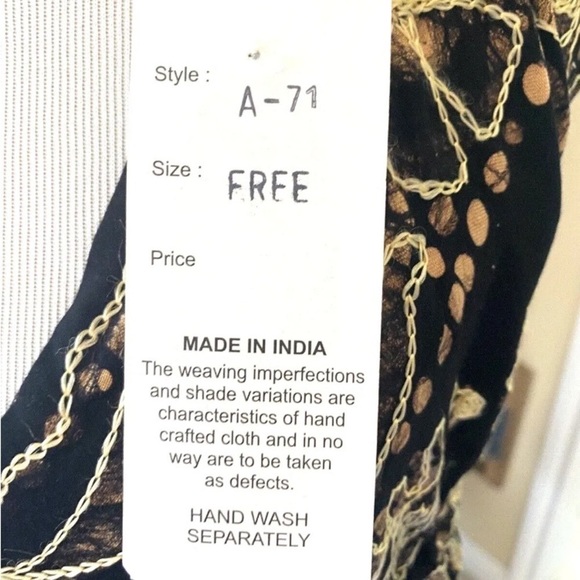 NWT Mamta One Size Dress Maxi Halter Embroidered Made in India Red Black - Picture 7 of 8